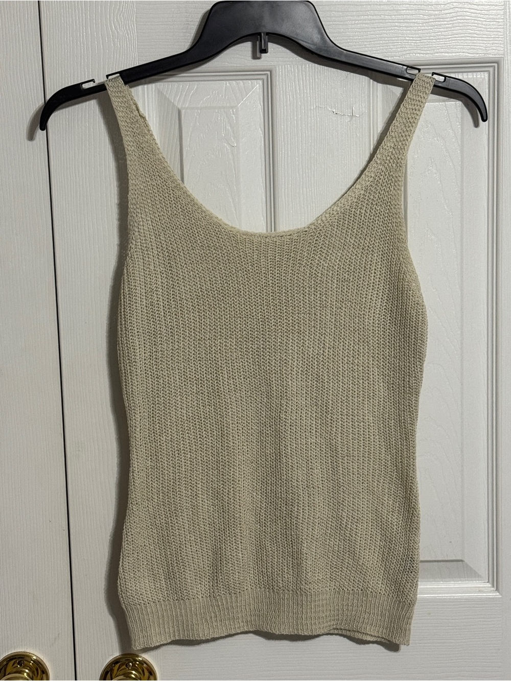SKUE Women's Cream Knit Scoop Neck Tank Top